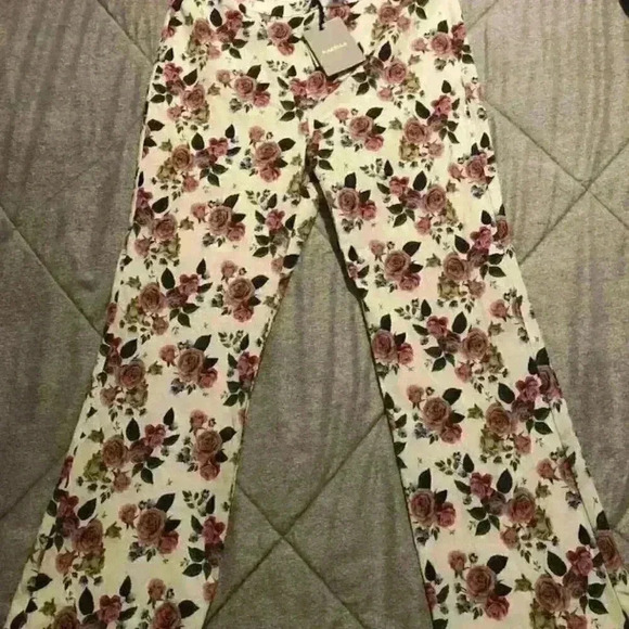 MARELLA White Floral Dress Pants‎ - Picture 1 of 3